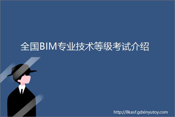 全国BIM专业技术等级考试介绍